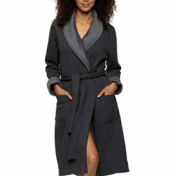 Kirkland Cozy Gray Robe with Belt Sz M VERY VERY SUBSTANTIAL ROBE - Picture 1 of 14